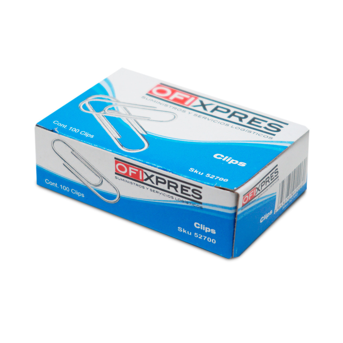 CLIPS OFIXPRES ESTANDAR CAJA 100U (COLOR PLATA)