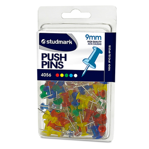 CHINCHETAS COLOR TRANSPARENTE (PUSH PINS) 100U