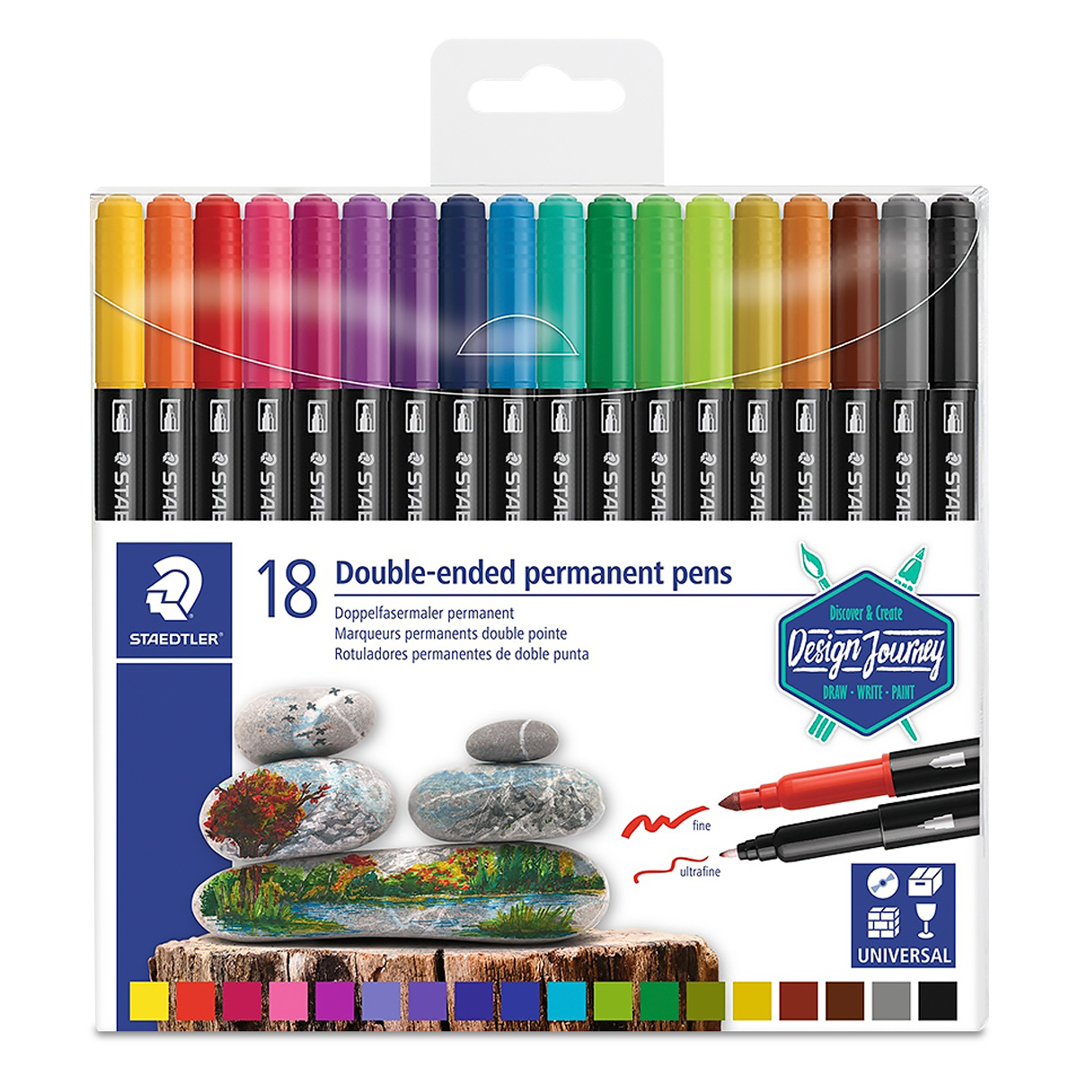 ROTULADOR STAEDTLER DOBLE PUNTA PERMANENTE 18U