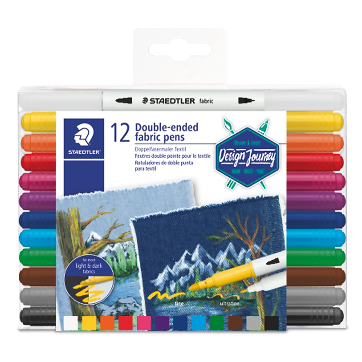 ROTULADOR STAEDTLER DOBLE PUNTA PARA TEXTIL 12U