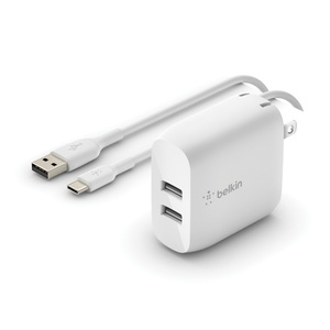 CARGADOR DE PARED BELKIN DUAL 24WATTS USB-C 1 MT CARGADOR DE PARED BELKIN DUAL 24WATTS USB-C 1 MT