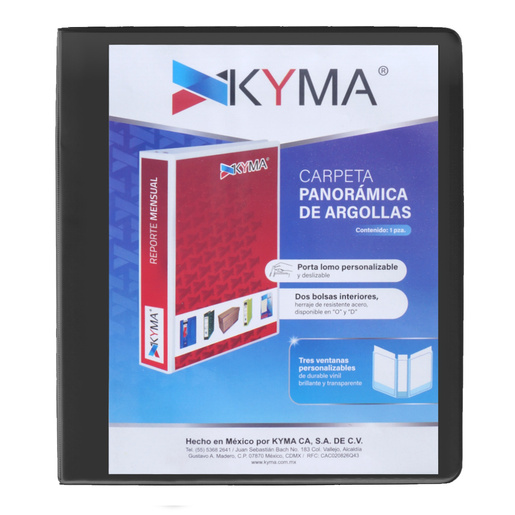 CARPETA 1 P. NEGRA KYMA BRILLANTE, ARILLO O, PANORAMICA