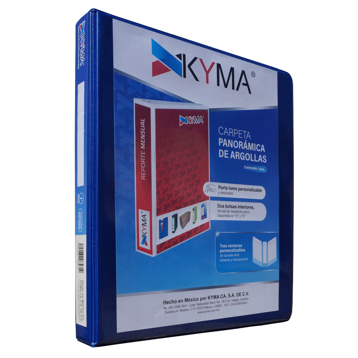 CARPETA 1 P. AZUL KYMA BRILLANTE, ARILLO O, PANORAMICA