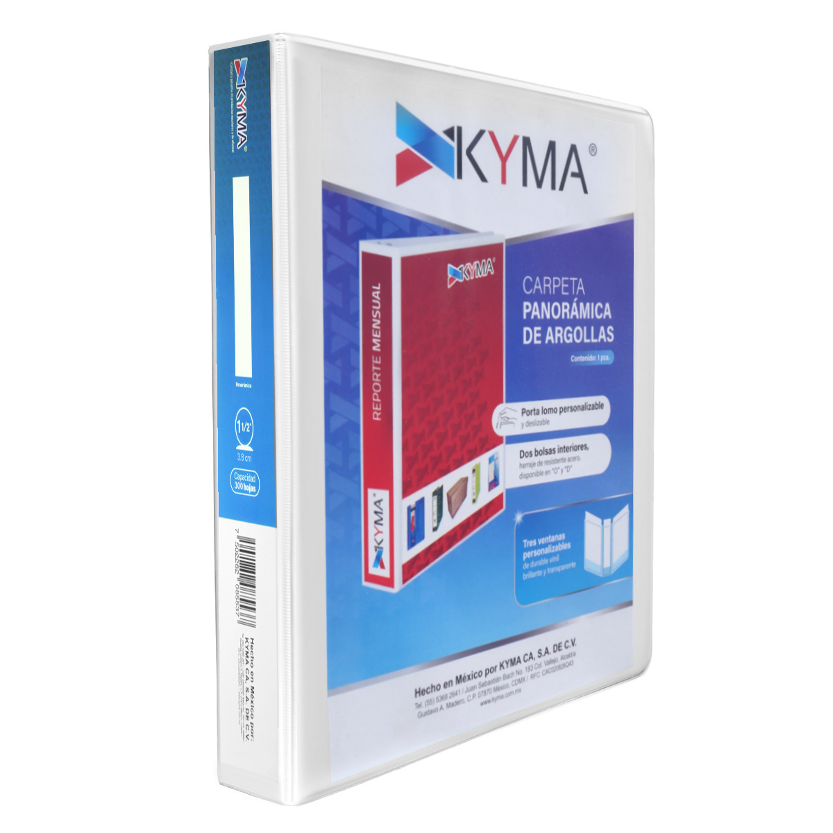 CARPETA 1.5 P. BLANCA KYMA BRILLANTE, ARILLO O, PANORAMICA