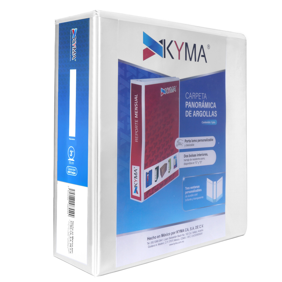 CARPETA 3 P. BLANCA KYMA BRILLANTE, ARILLO O, PANORAMICA