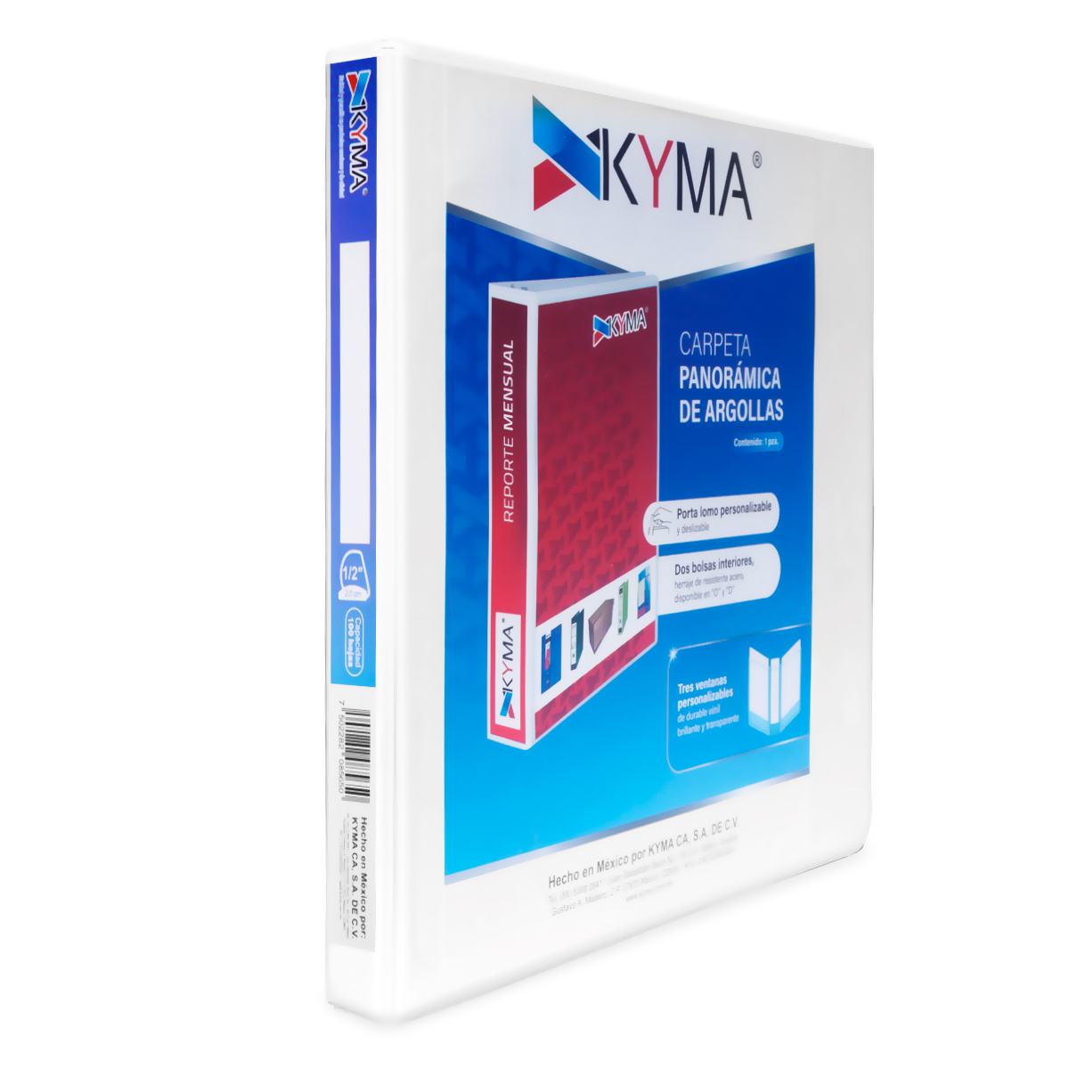 CARPETA 1/2 P. BLANCA KYMA BRILLANTE, ARILLO D, PANORAMICA
