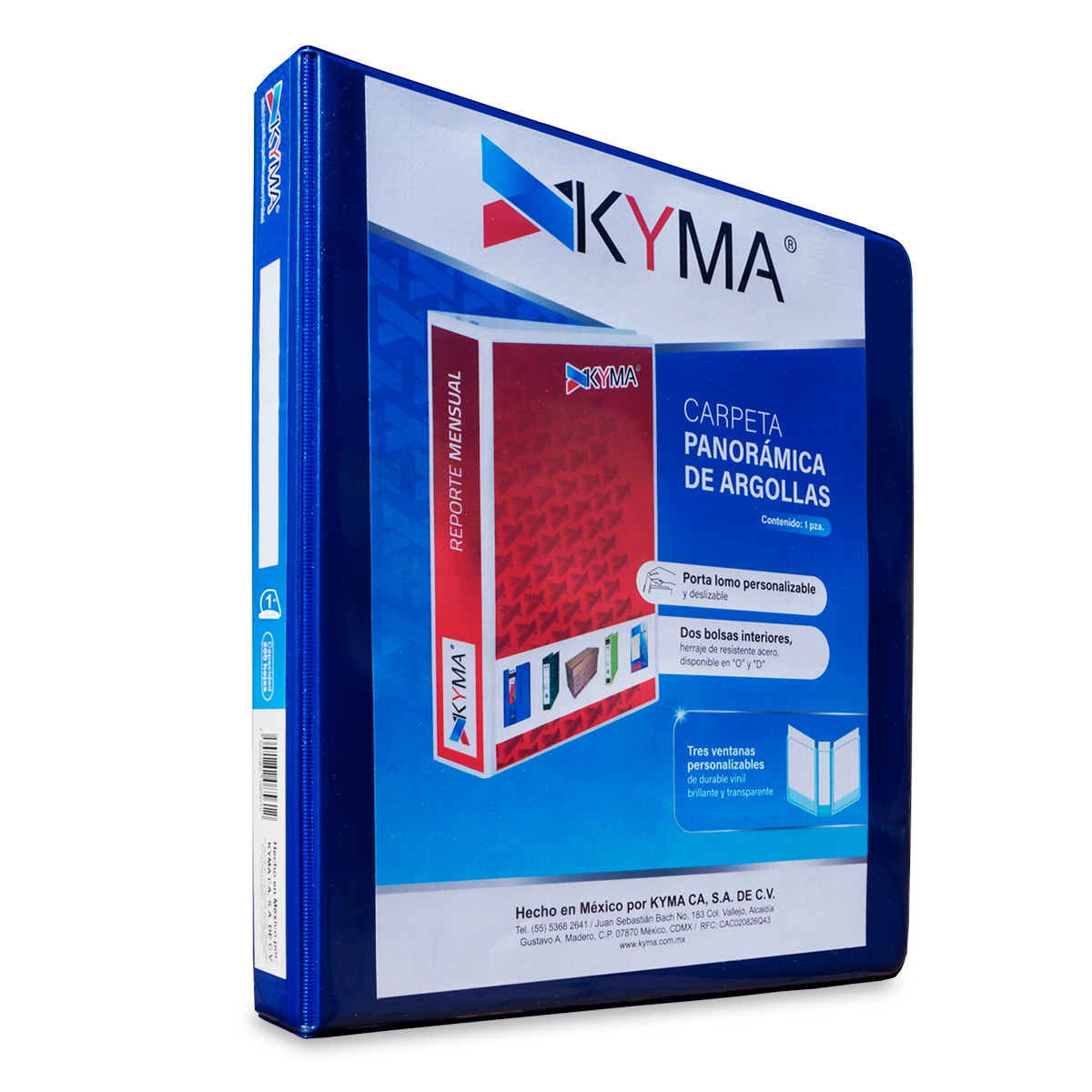 CARPETA 1 P. AZUL KYMA BRILLANTE, ARILLO D, PANORAMICA