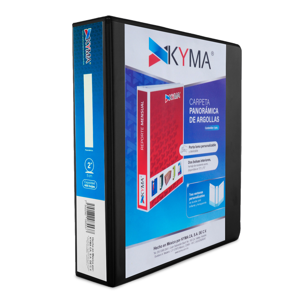 CARPETA 2 P. NEGRO KYMA BRILLANTE, ARILLO O, PANORAMICA