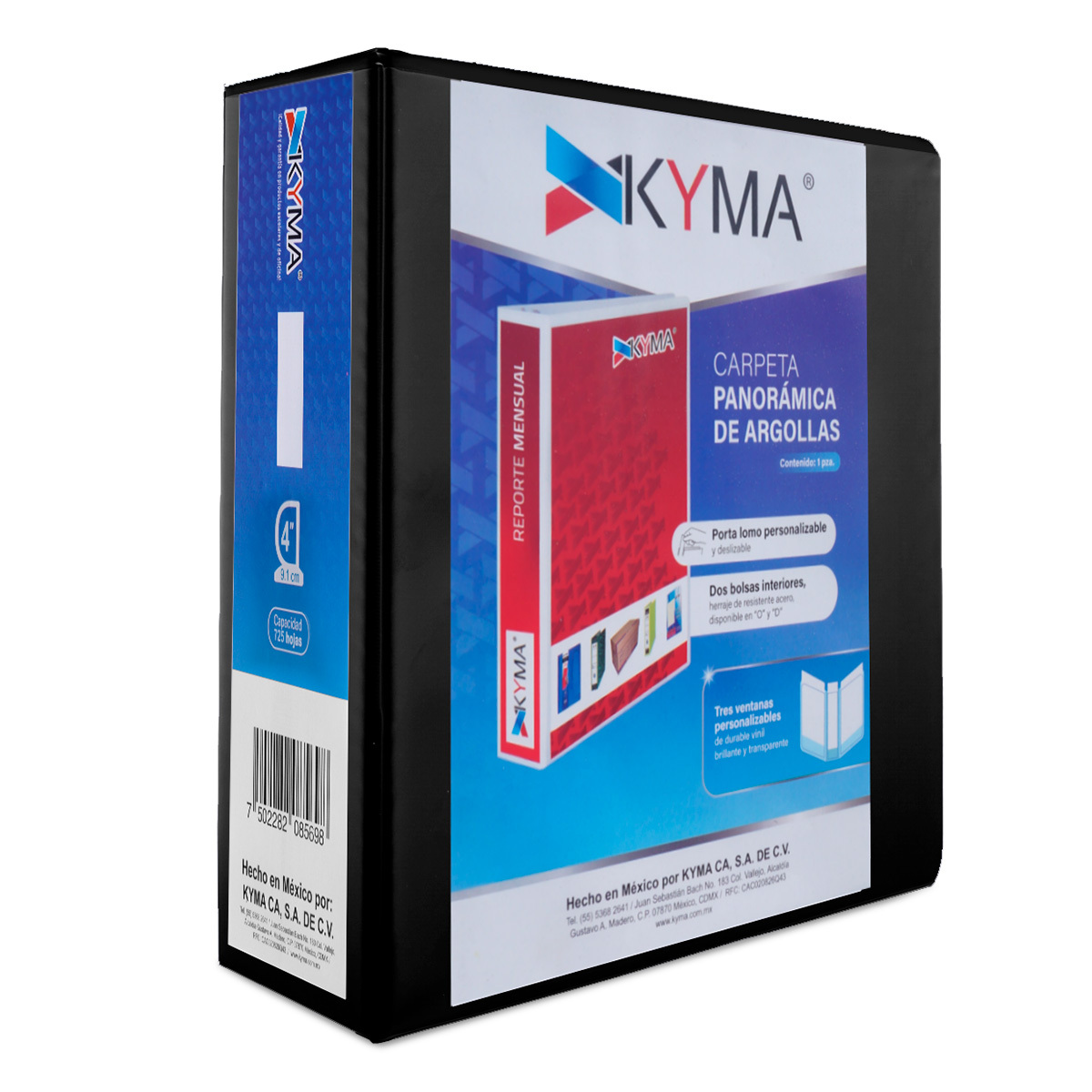 CARPETA 4 P. NEGRO KYMA BRILLANTE, ARILLO D, PANORAMICA