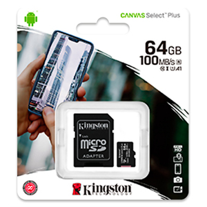 KINGSTON 64GB MICSDXC CANVAS SELECT PLUS 100R A1 KINGSTON 64GB MICSDXC CANVAS SELECT PLUS 100R A1