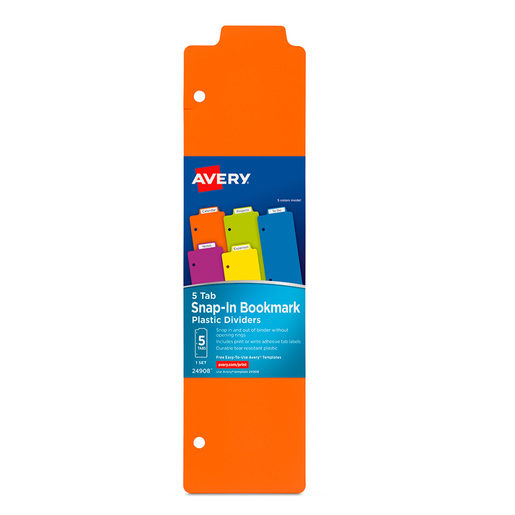 SEPARADOR DE PLÁSTICO A PRESIÓN JUEGO DE 5 PESTAÑAS, MULTICOLOR