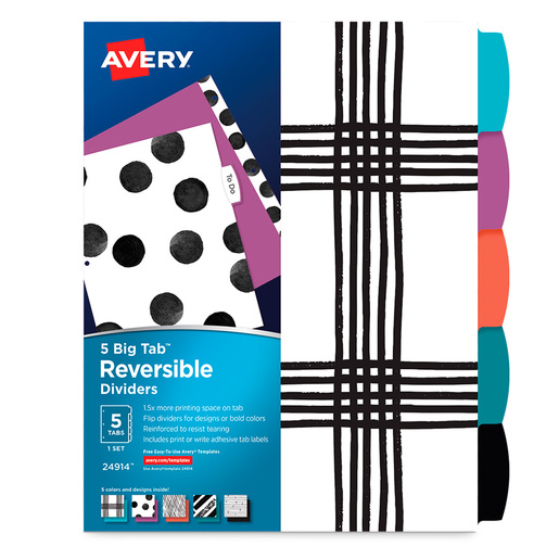 SEPARADOR REVERSIBLE CON DISEÑO 5 PESTAÑAS