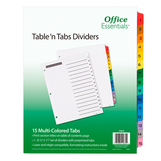 SEPARADORES PREDISEÑADOS MULTICOLOR 1-15