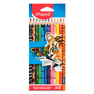 LAPICES DE COLOR MAPED PEPS ANIMAL 12U LAPICES DE COLOR MAPED PEPS ANIMAL 12U