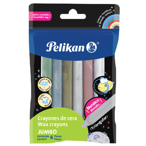 CRAYONES PELIKAN JUMBO TRIANGULARES 6U (COLORES