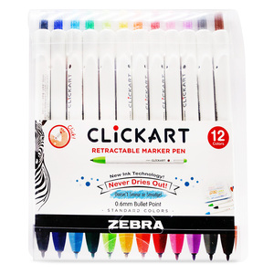 MARCADOR RETRACTIL 0.6MM ZEBRA CLICK ART 12U MARCADOR RETRACTIL 0.6MM ZEBRA CLICK ART 12U