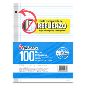 REPUESTO HOJAS ARIMANY LINEA REFORZADO 100H (BOND 60GR) REPUESTO HOJAS ARIMANY LINEA REFORZADO 100H (BOND 60GR)
