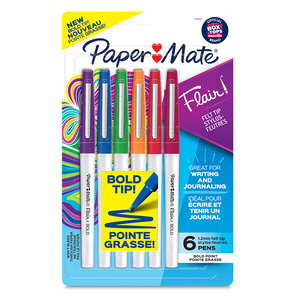 MARCADOR PAPER MATE FLAIR 6U (PUNTO FINO, CON OLOR)