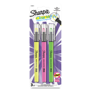 MARCATEXTO SHARPIE CLEAR FINO 3U (COLORES: AMARILLO, VERDE, ROSADO)