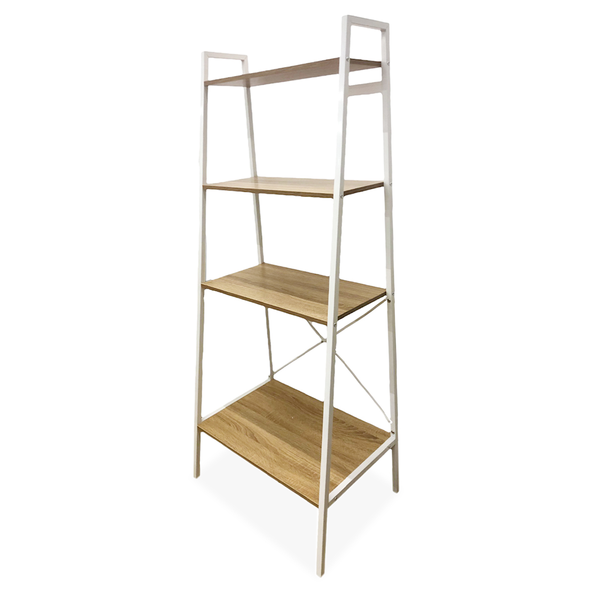 LIBRERO FLORA DE 4 NIVELES ESTRUCTURA BLANCA MODUTEC