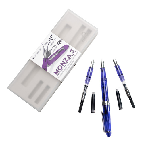 SET PLUMA FUENTE MONZA 3U COLOR MORADO