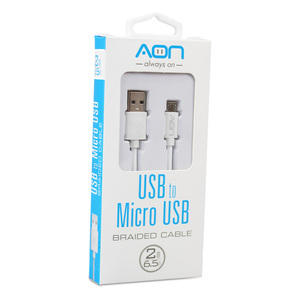 CABLE AON USB A MICRO USB 2MTS BLANCO AO-CB-3011 CABLE AON USB A MICRO USB 2MTS BLANCO AO-CB-3011