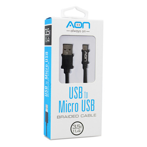 CABLE AON USB A MICRO USB 3.5MTS NEGRO AO-CB-3000 CABLE AON USB A MICRO USB 3.5MTS NEGRO AO-CB-3000