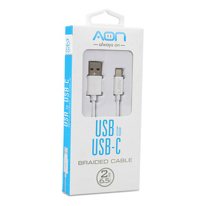 CABLE AON USB A A USB C 2MT BLANCO AO-CB-4011 CABLE AON USB A A USB C 2MT BLANCO AO-CB-4011