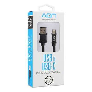 CABLE USB A TIPO C 3.5MTS NEGRO MARCA AON