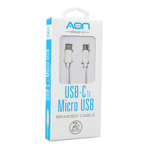CABLE AON USB C A MICRO USB 2MTS AO-CB-6011 CABLE AON USB C A MICRO USB 2MTS AO-CB-6011