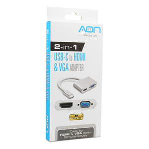 ADAPTADOR AON USB C A HEMBRA HDMI/VGA AO-AD-1007 ADAPTADOR AON USB C A HEMBRA HDMI/VGA AO-AD-1007