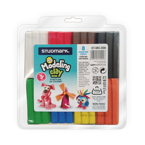 PLASTILINA STUDMARK 8 COLORES CLASICOS 480 GRS