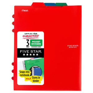SEPARADORES FIVE STAR CON BOLSILLO Y PESTANA 3U SEPARADORES FIVE STAR CON BOLSILLO Y PESTANA 3U
