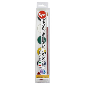 ACUARELA ITALIANA ROEL EFECTO MATE 6U (20mm) + PINCEL ART ACUARELA ITALIANA ROEL EFECTO MATE 6U (20mm) + PINCEL ART