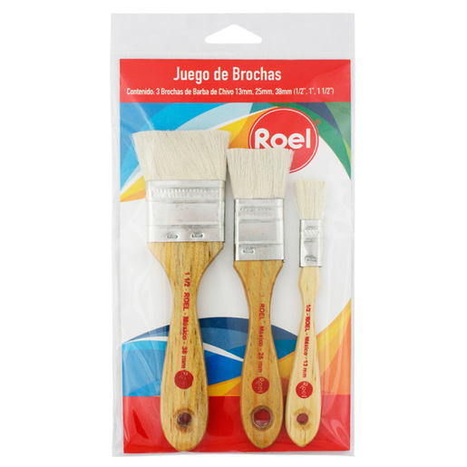 JUEGO DE BROCHAS DE ARTE 3U (MEDIDAS 1/2 , 1  Y 1 1/2 )