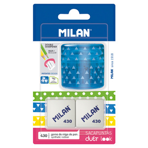 SACAPUNTAS MILAN AZUL+2 BORRADORES MILAN SACAPUNTAS MILAN AZUL+2 BORRADORES MILAN