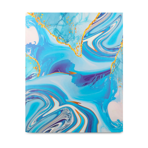 CARPETA CON DISENO KYMA 1PG ARILLO O MARM AZUL