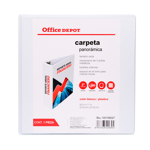 CARPETA, 3 ARILLOS EN  D , TAMANO CARTA, 2.0 PULG