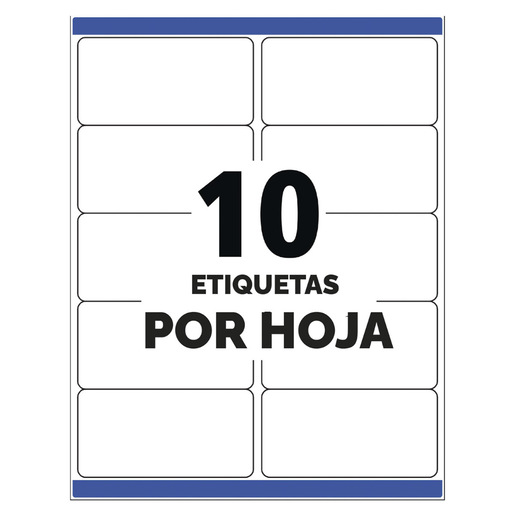 ETIQUETA BLANCA PERMANENTE INKJET 5.1 CM X 10.2 CM PAQ 250