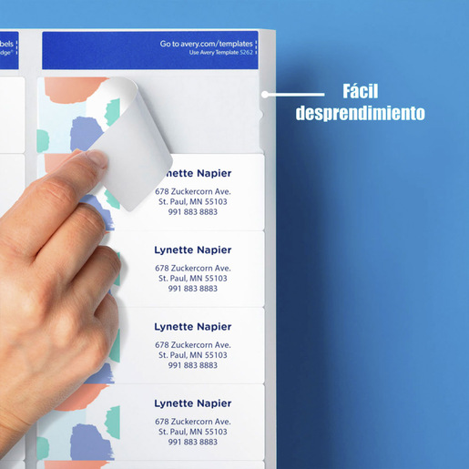 ETIQUETA BLANCA PERMANENTE LÁSER 3.4 CM X 10.2 CM PAQ 350