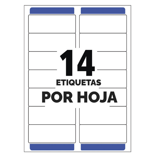 ETIQUETA BLANCA PERMANENTE LÁSER 3.4 CM X 10.2 CM PAQ 350