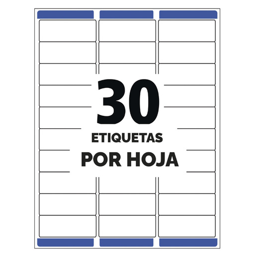 ETIQUETA BLANCA PERMANENTE LÁSER 2.5 CM X 6.7 CM PAQ 3000