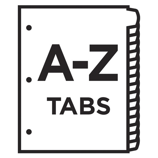 SEPARADOR PREDISEÑADO CON PESTAÑAS MULTICOLOR ALFABÉTICO