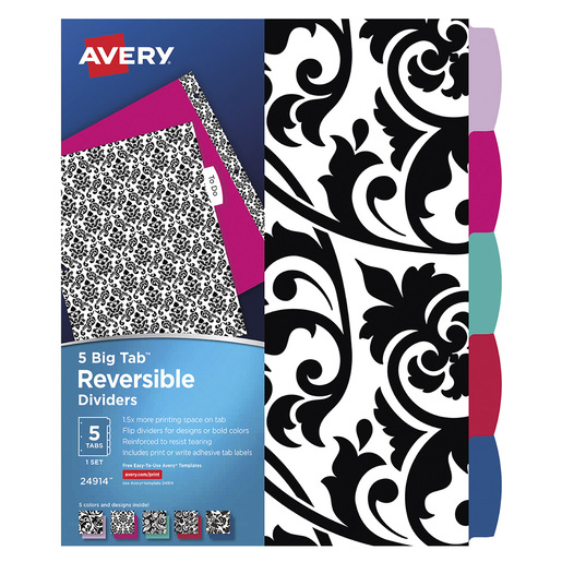 SEPARADOR REVERSIBLE CON DISEÑO 5 PESTAÑAS