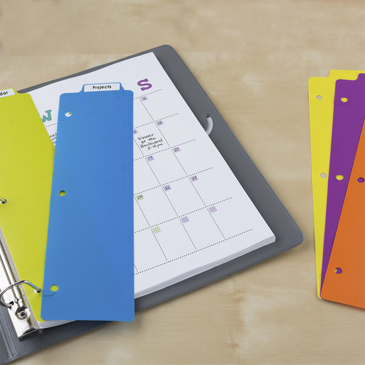 SEPARADOR DE PLÁSTICO A PRESIÓN JUEGO DE 5 PESTAÑAS, MULTICOLOR