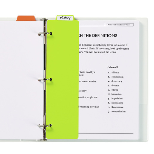 SEPARADOR DE PLÁSTICO A PRESIÓN JUEGO DE 5 PESTAÑAS, MULTICOLOR