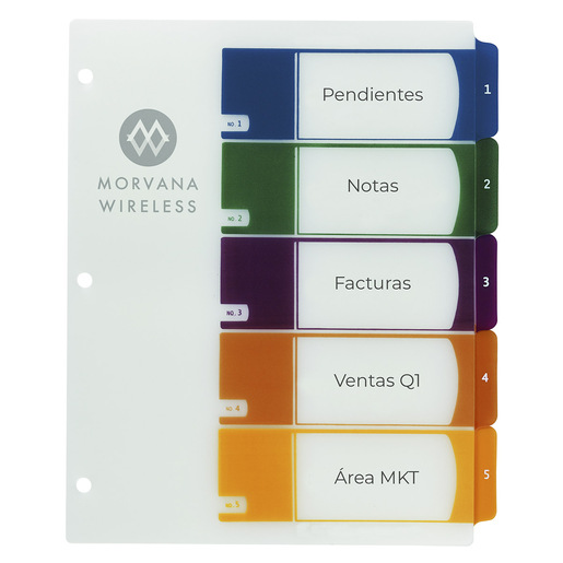 SEPARADOR CON ÍNDICE PLÁSTICO MULTICOLOR 1-5