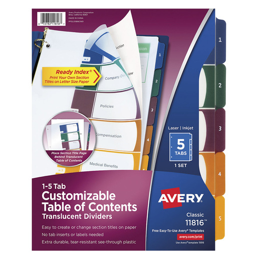 SEPARADOR CON ÍNDICE PLÁSTICO MULTICOLOR 1-5