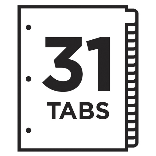 SEPARADOR PREDISEÑADO CON PESTAÑAS MULTICOLOR 1-31