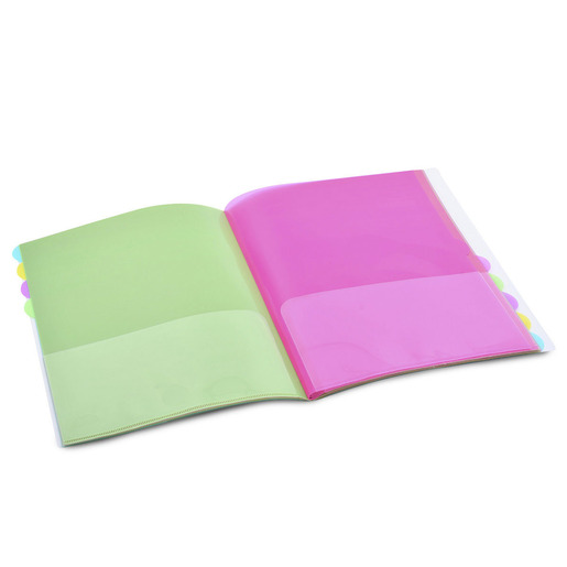 FOLDER PORTADOCUMENTOS C/10SEPARADORES TIPO FOLDER TCARTA - TRANSPARENTE